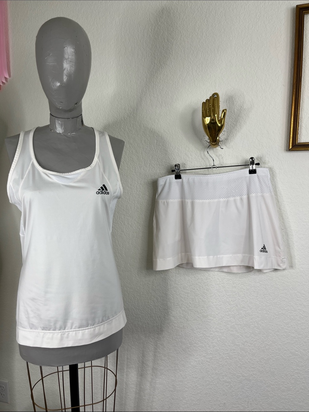 Adidas Climcool Perforated Tank Vented Skirt Tennis Pickleball Set M/L